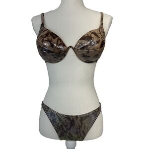 Cheekie by Bendigo Spring Break 90s Y2K Shimmer Animal Print Bikini‎ - M
